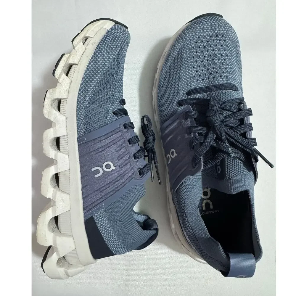 On Cloudswift 3 Women's 6.5 Blue White Athletic Running Walking Shoes Sneakers